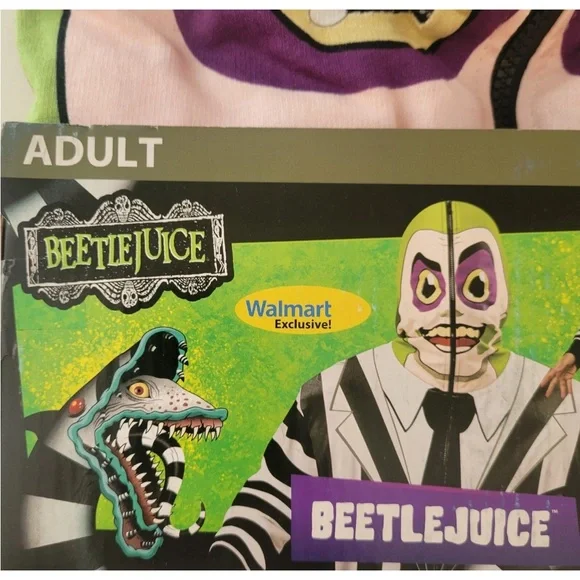 Rubies Beetlejuice Halloween Costume Hooded Jumpsuit Cosplay Adult  XL 40/42 Men - Picture 8 of 11